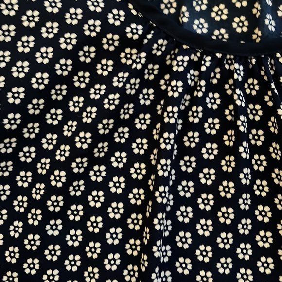 Dark Blue Floral Top with Bow on back - Picture 3 of 5